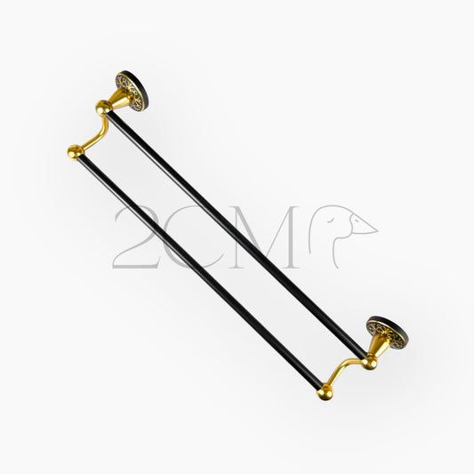 Porte-Serviette Double Bar Black & Gold